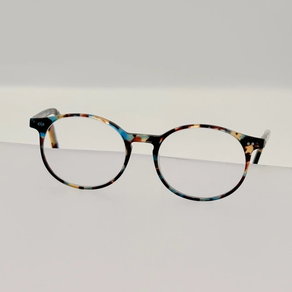 Geek Eyewear Game On 3‎ Round Blue Demi Tortoise Shell Eyeglass Frames 48-18-140